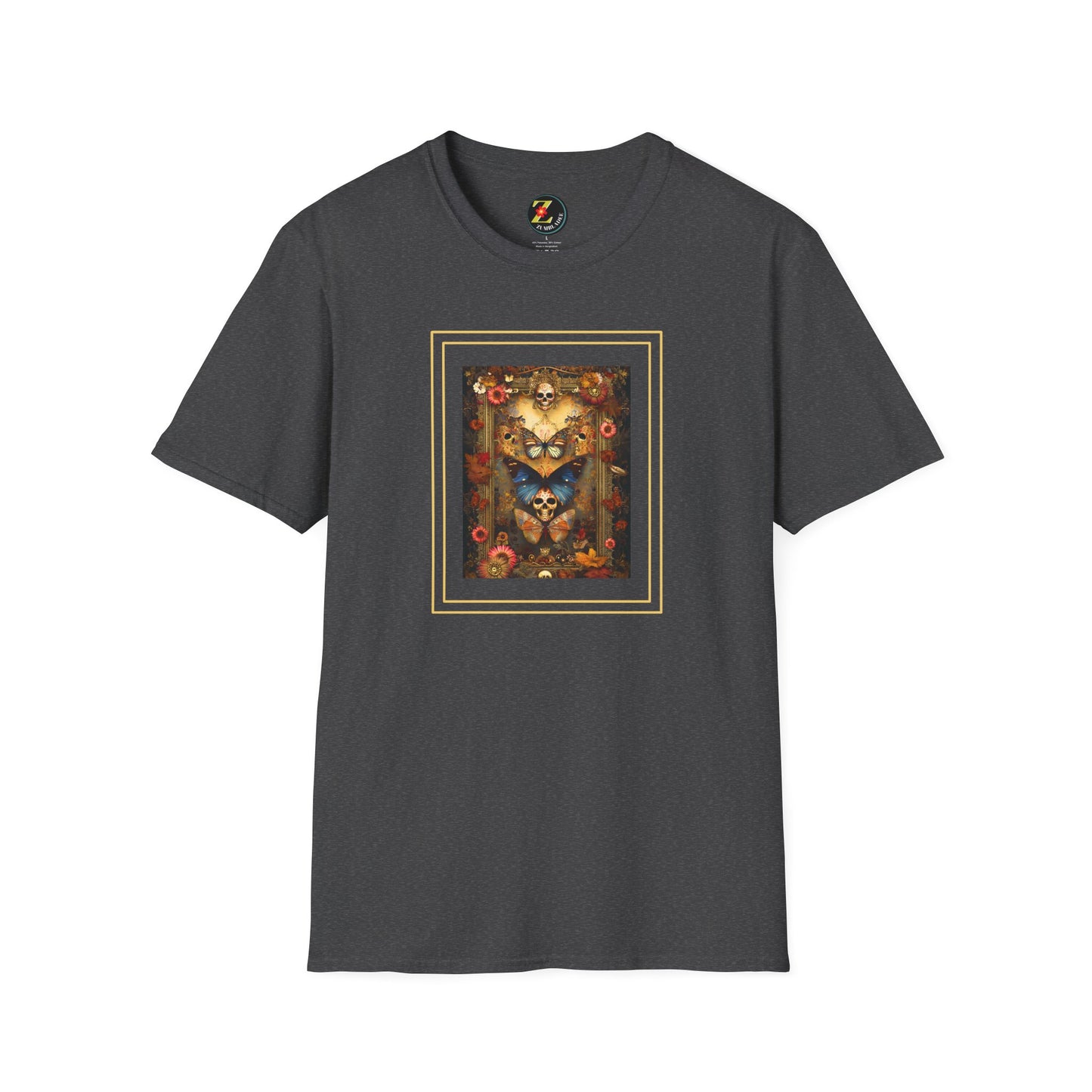 Day of the Dead/Halloween Skulls & Butterflies Artistic Tshirt