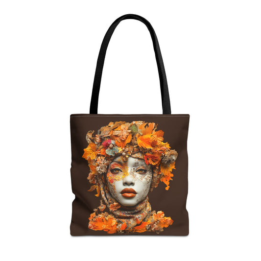 Aaliyah Fall-Themed Tote Bag (Dark Brown)