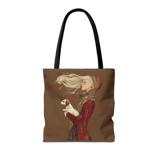 Amelia And Her Dog Tote (Coffee)