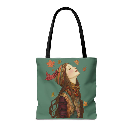 Olivia In The Leaves Tote (Green/Blue)