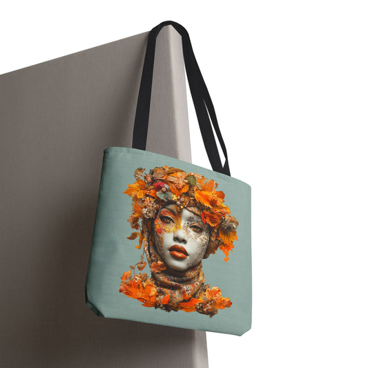 Aaliyah Fall-Themed Tote Bag (Powder Blue)