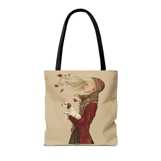 Amelia And Her Dog Tote (Khaki)