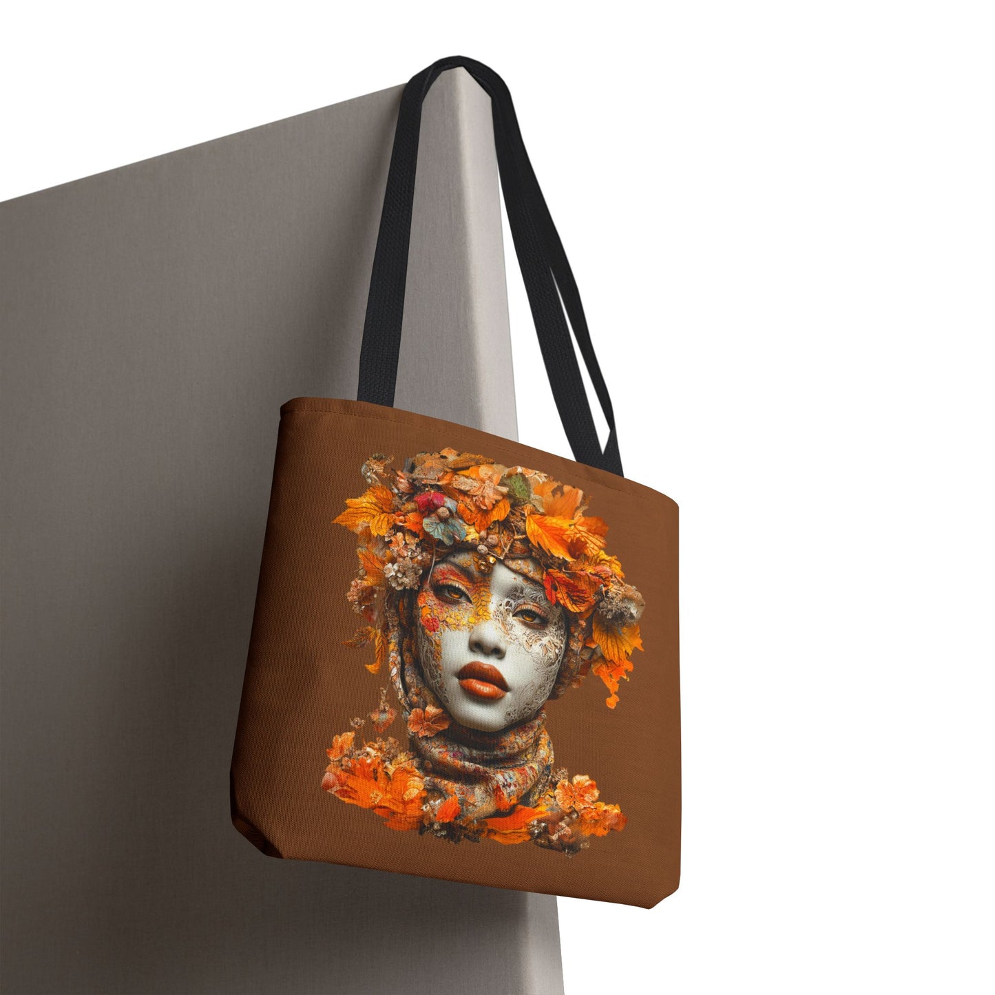 Aaliyah Fall-Themed Tote Bag (Light Brown)
