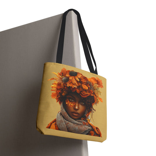 Makayla Fall-Themed Tote Bag (Mustard Yellow)