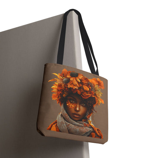 Makayla Fall-Themed Tote Bag (Tan)