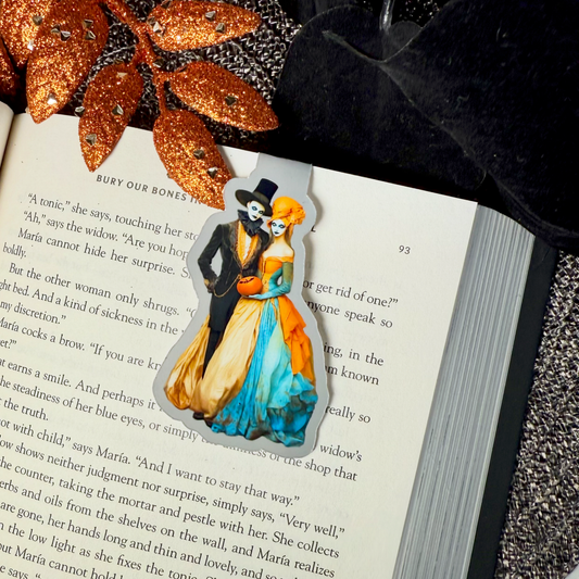 Selene & Mortimer Creepy Halloween Couple Magnetic Bookmark
