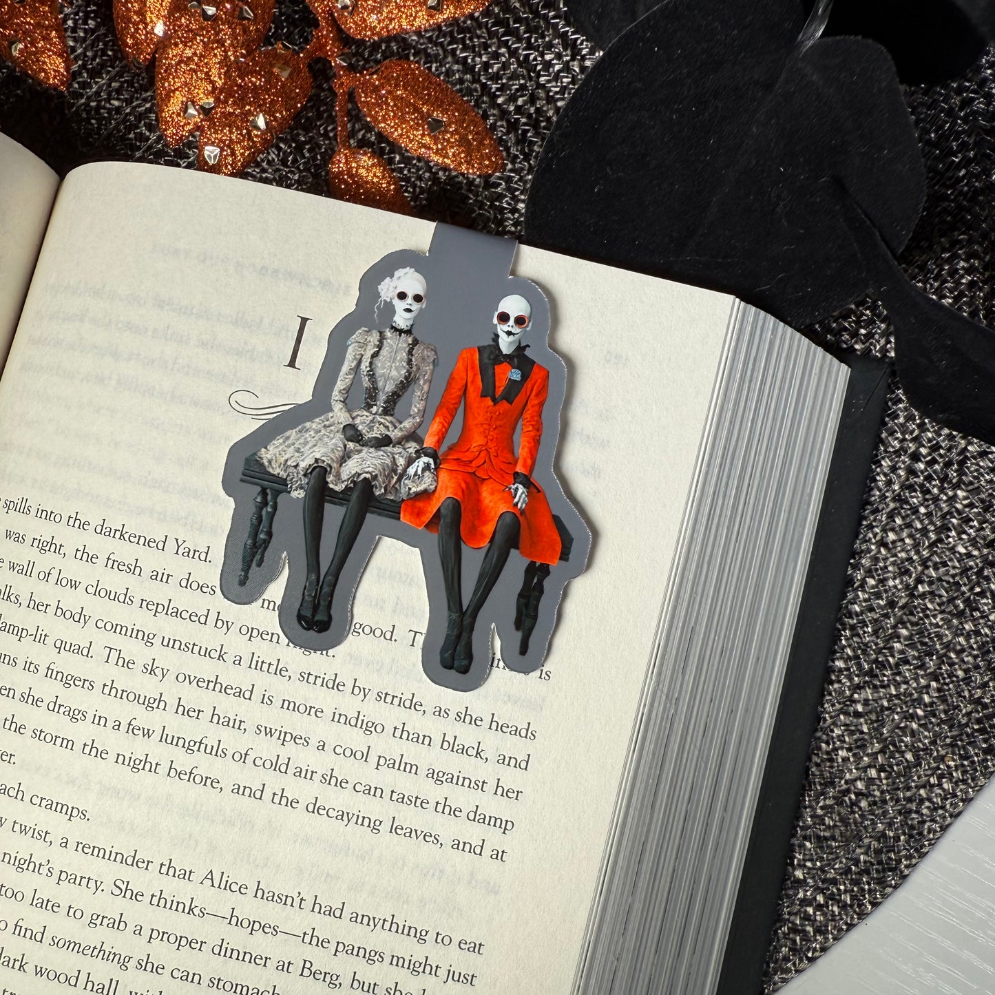 Zephyrine & Thorne Halloween Creepy Couple Magnetic Bookmark