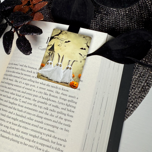 Three ShortHares 'Scaredy Cat' Animal Ghosts Halloween Magnetic Bookmark