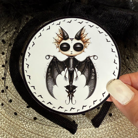 Blake Bat, 3" Glossy/Pearlescent Halloween Goth Bat Sticker