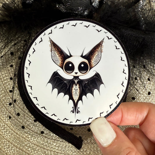 Bryce Bat, 3" Glossy/Pearlescent Halloween Goth Bat Sticker