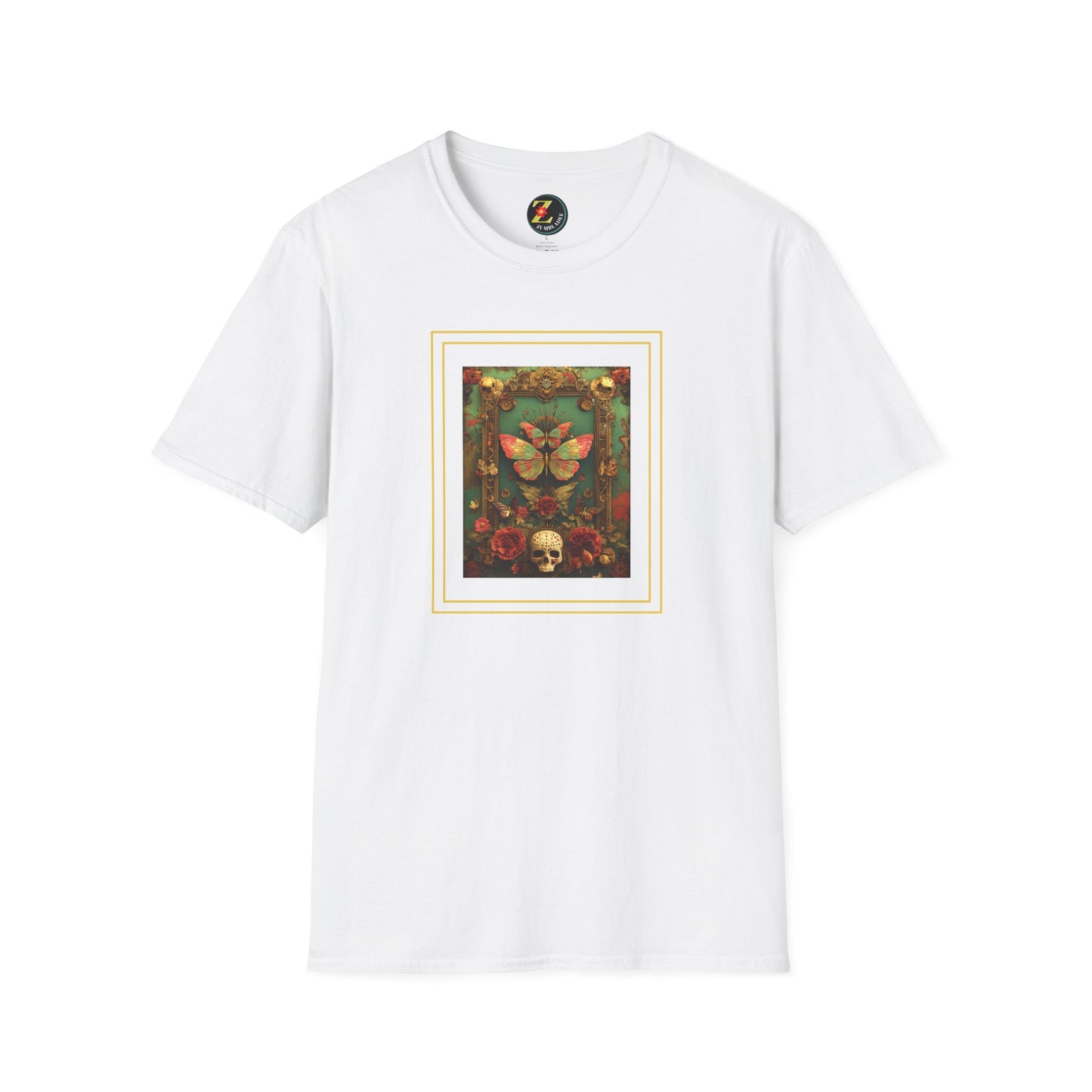 Butterfly, Roses & Skull Halloween/Day of the Dead Artistic Tshirt