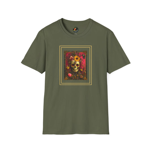 The Warrior Maiden Skull & Floral Halloween/Day of the Dead Artistic Tshirt