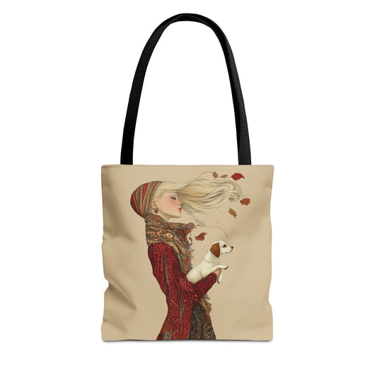 Amelia And Her Dog Tote (Khaki)