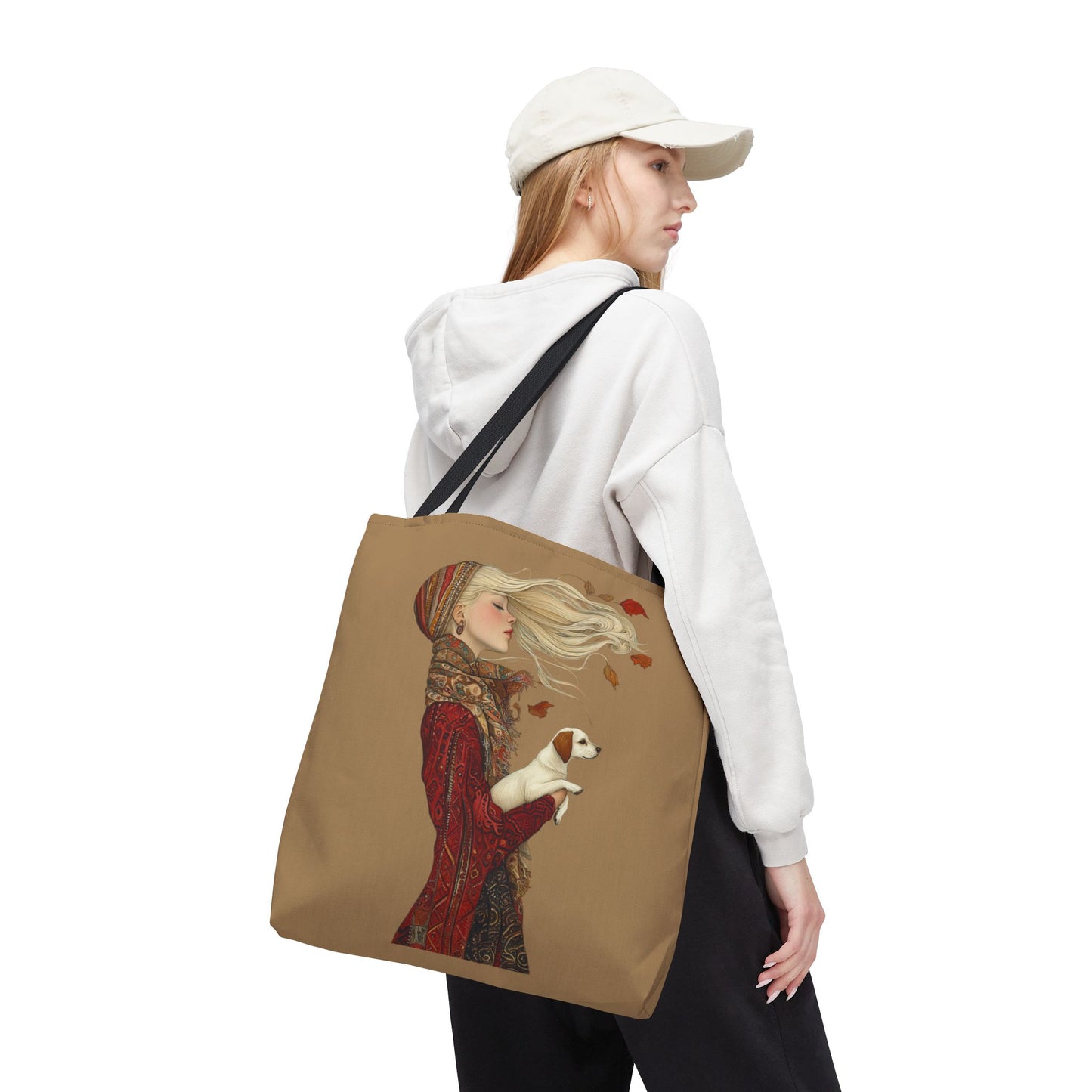 Amelia And Her Dog Tote (Tan)