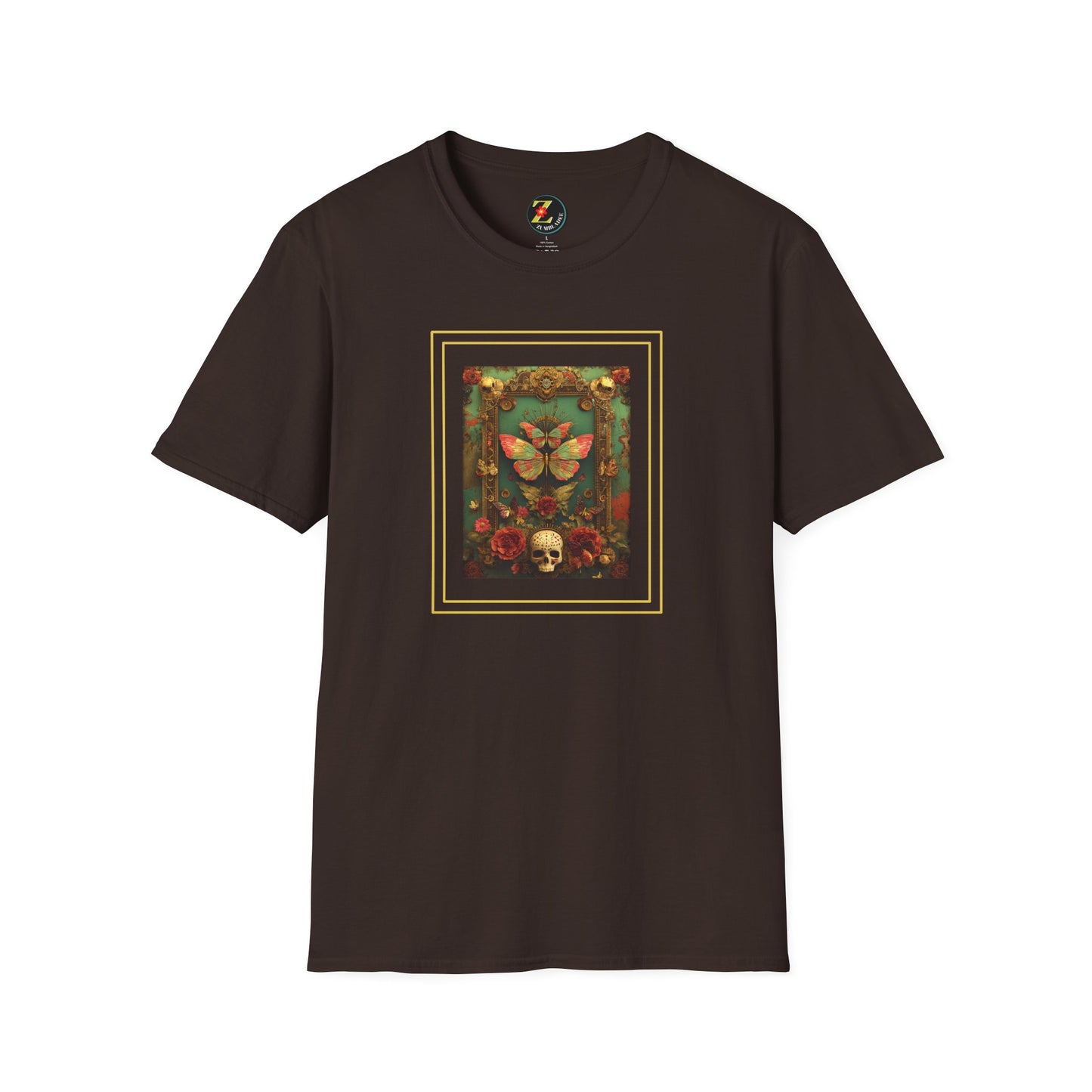 Butterfly, Roses & Skull Halloween/Day of the Dead Artistic Tshirt
