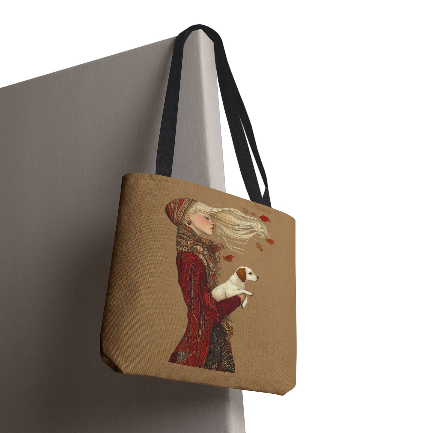 Amelia And Her Dog Tote (Tan)
