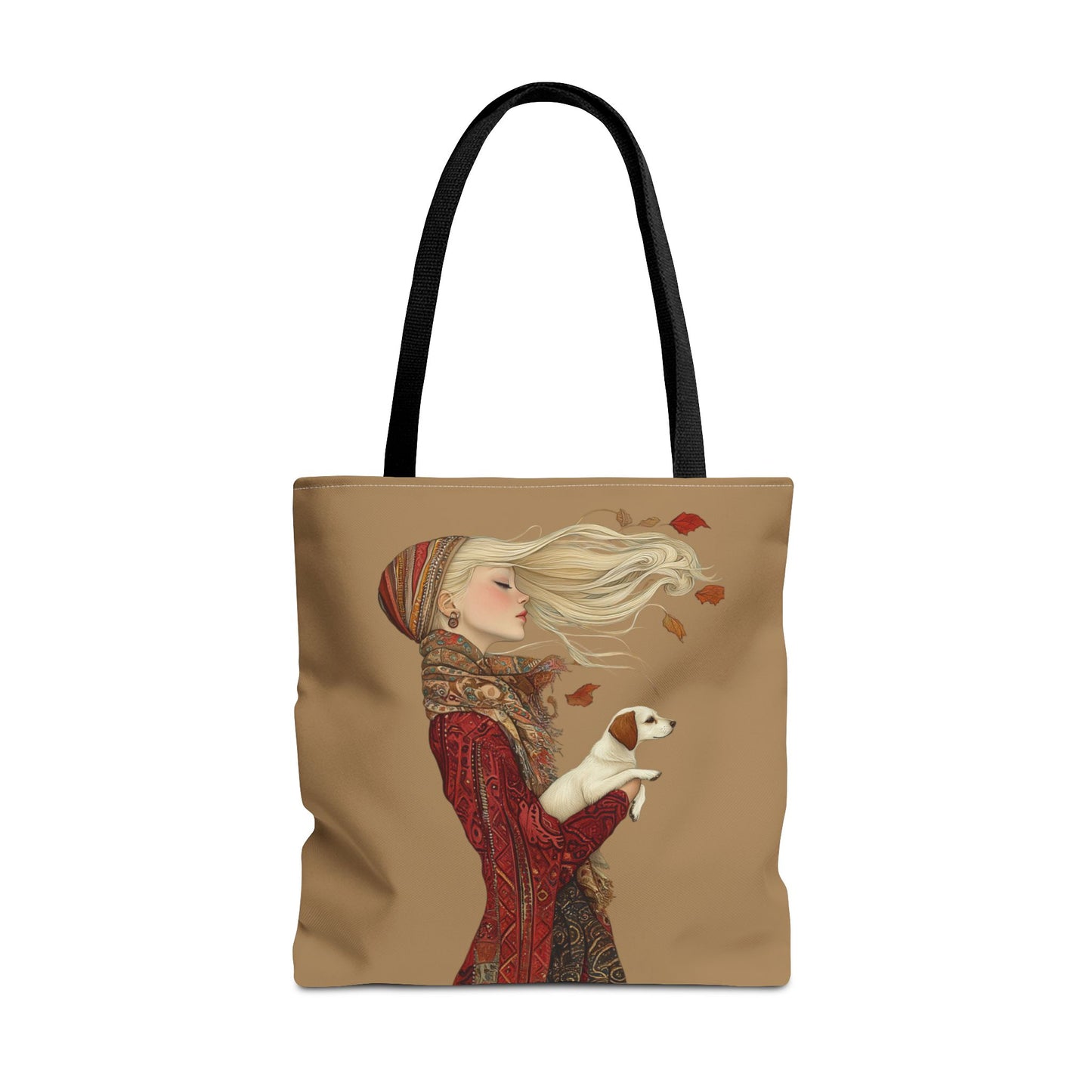 Amelia And Her Dog Tote (Tan)