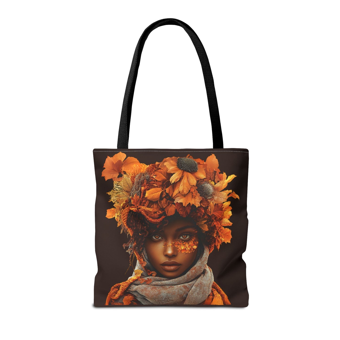 Makayla Fall-Themed Tote Bag (Dark Brown)