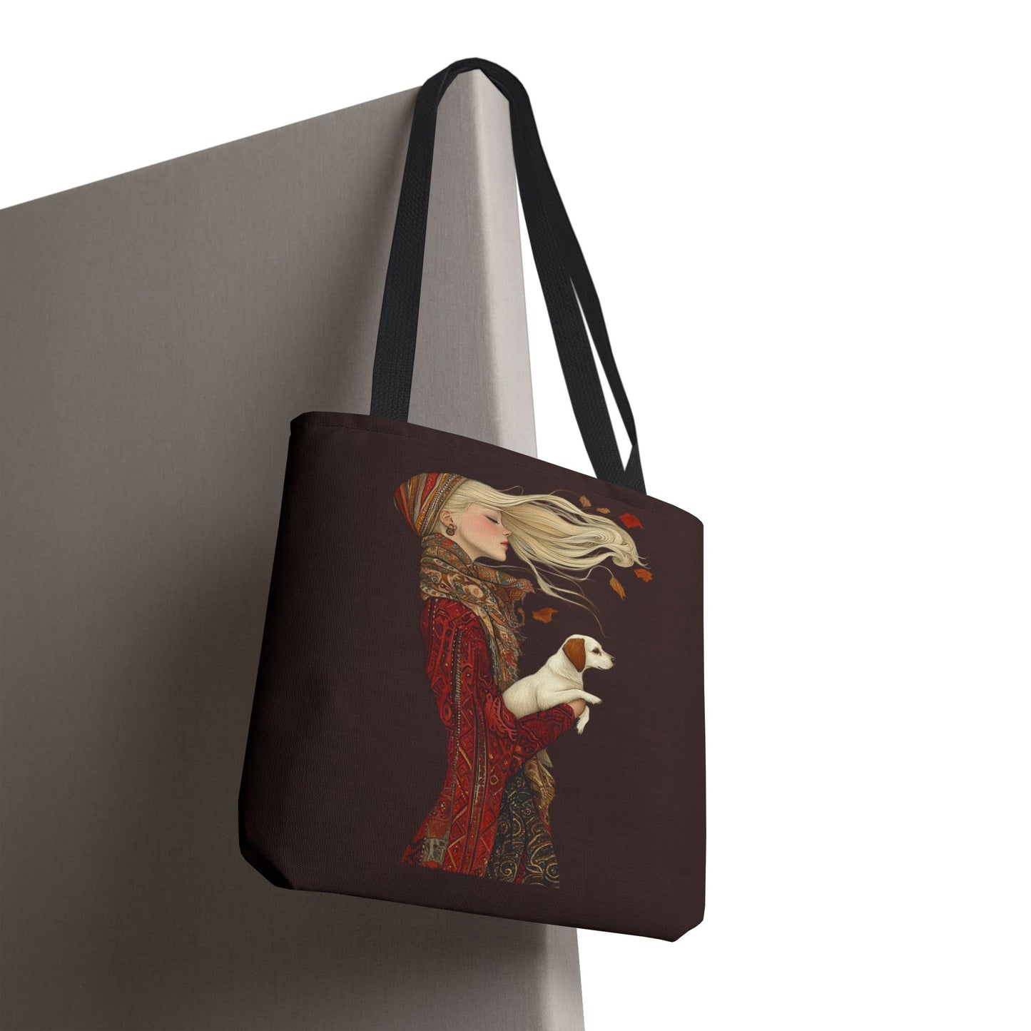 Amelia And Her Dog Tote (Dark Brown)