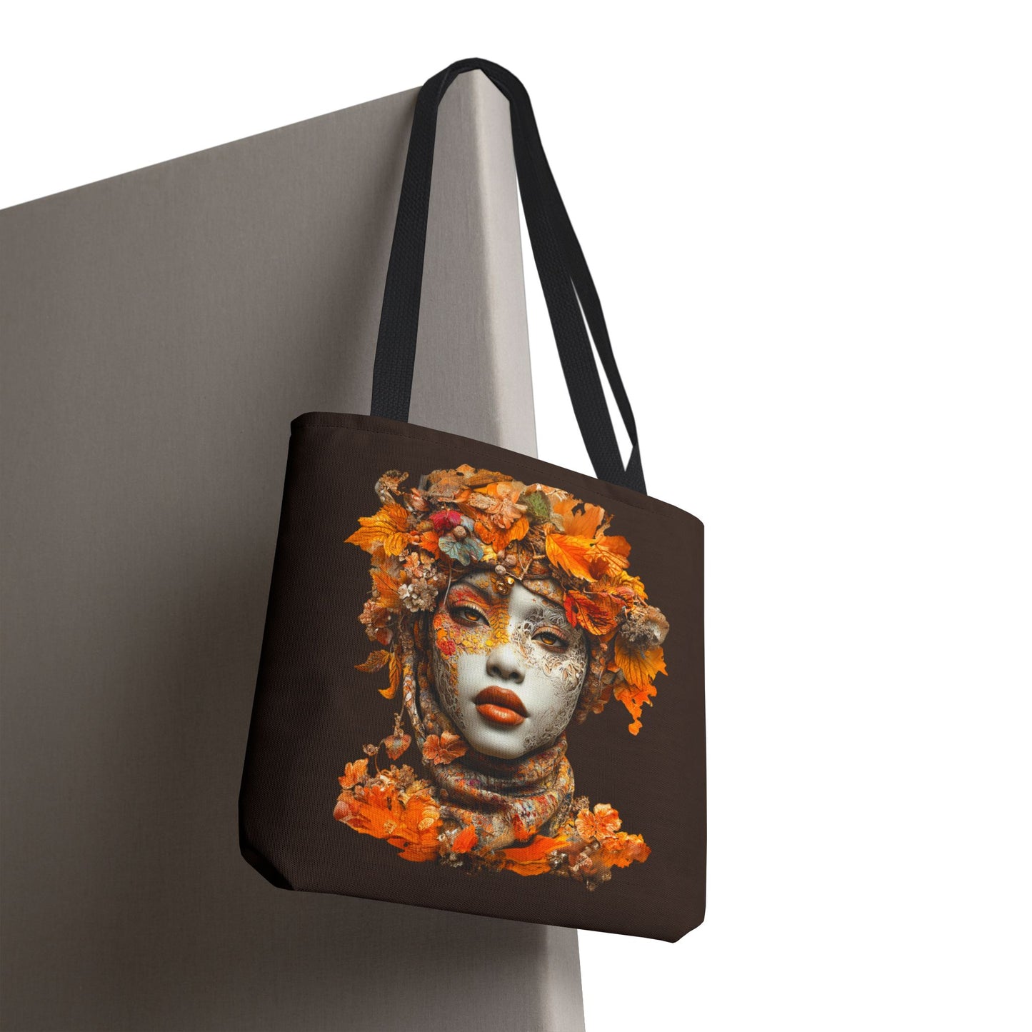 Aaliyah Fall-Themed Tote Bag (Dark Brown)