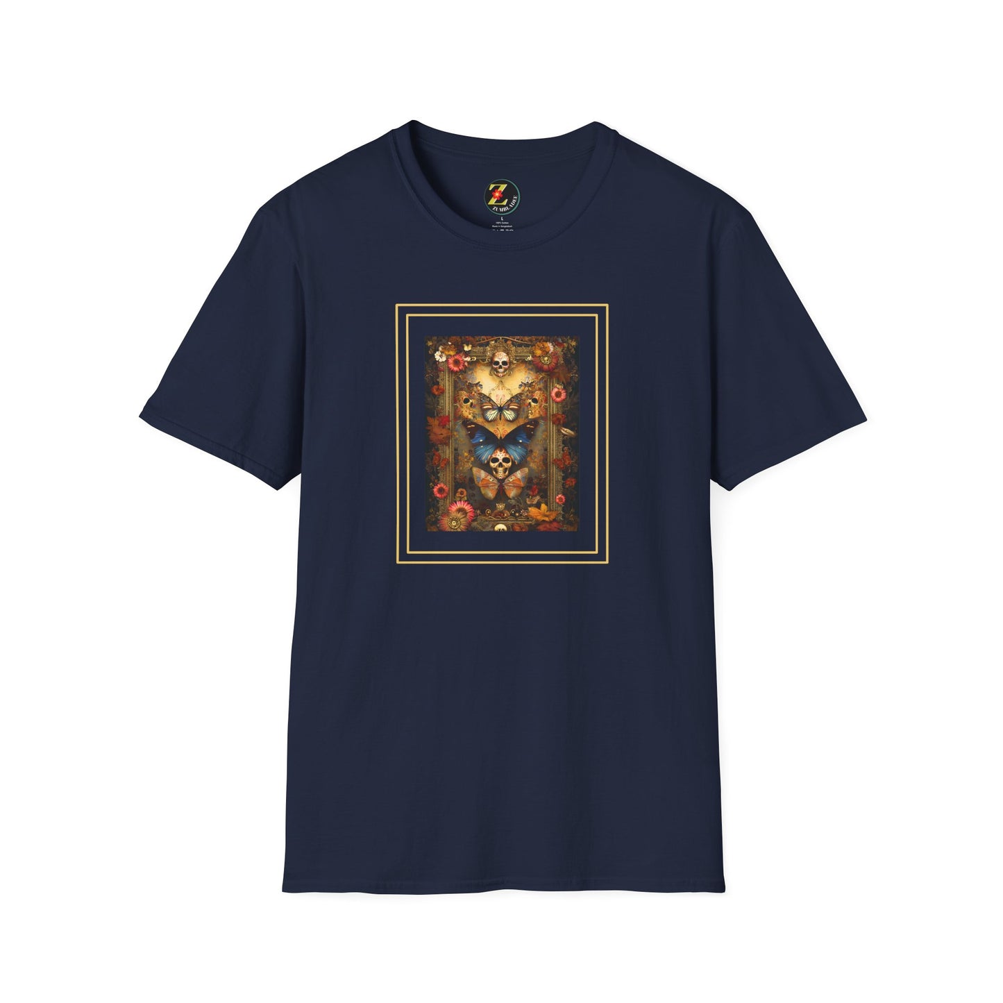 Day of the Dead/Halloween Skulls & Butterflies Artistic Tshirt