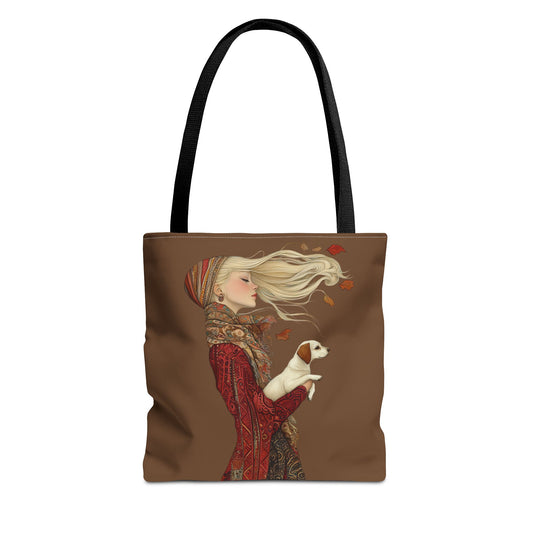 Amelia And Her Dog Tote (Coffee)