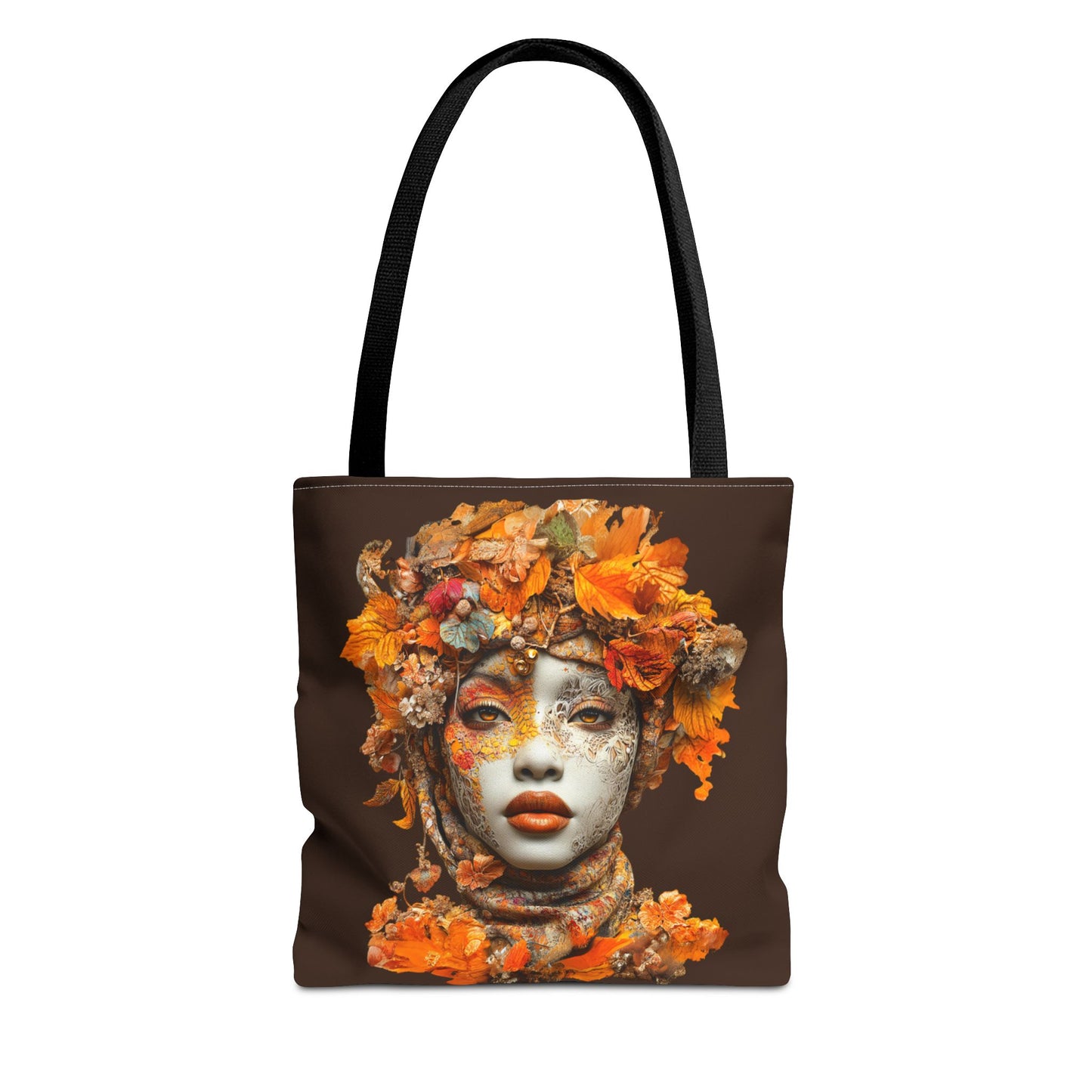 Aaliyah Fall-Themed Tote Bag (Dark Brown)