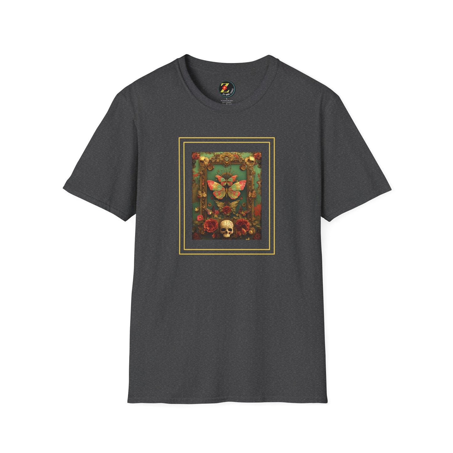 Butterfly, Roses & Skull Halloween/Day of the Dead Artistic Tshirt