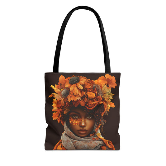 Makayla Fall-Themed Tote Bag (Dark Brown)