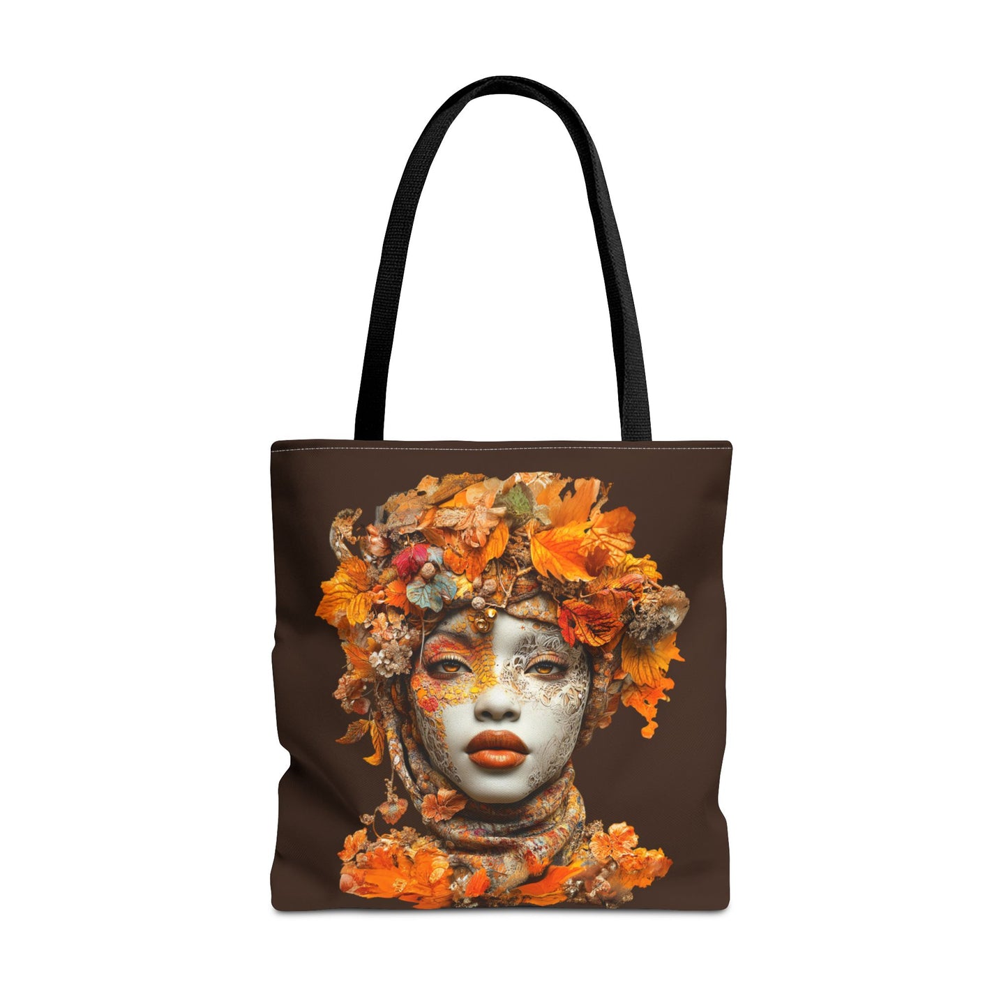 Aaliyah Fall-Themed Tote Bag (Dark Brown)