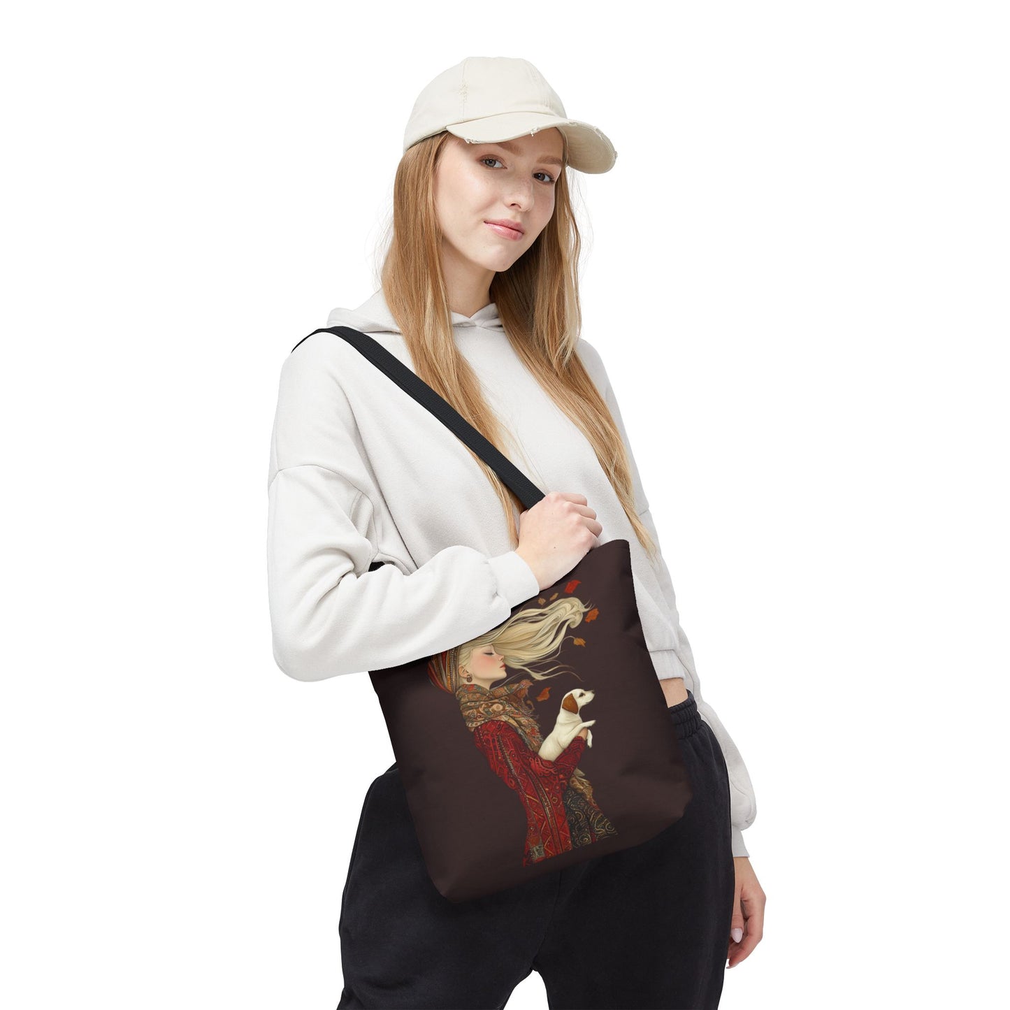 Amelia And Her Dog Tote (Dark Brown)