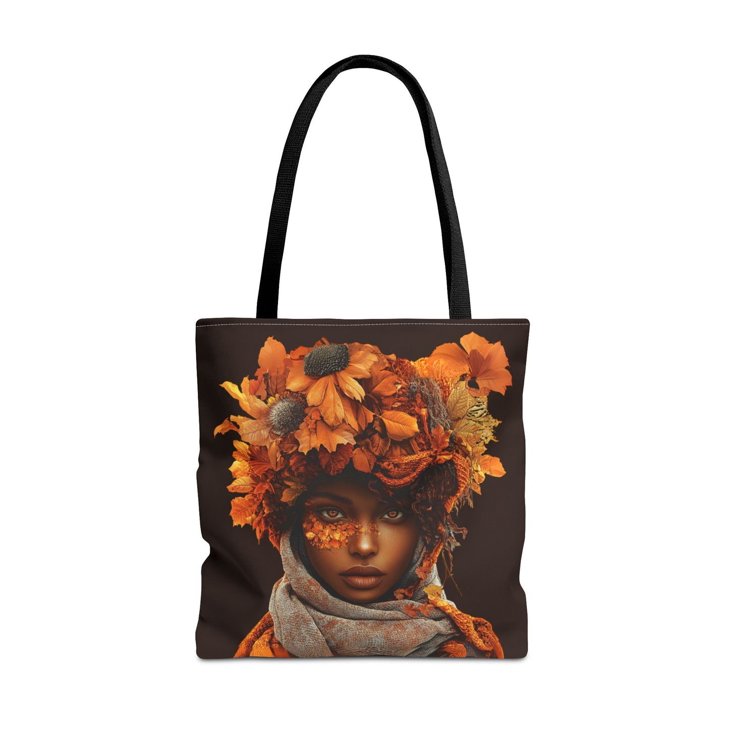 Makayla Fall-Themed Tote Bag (Dark Brown)