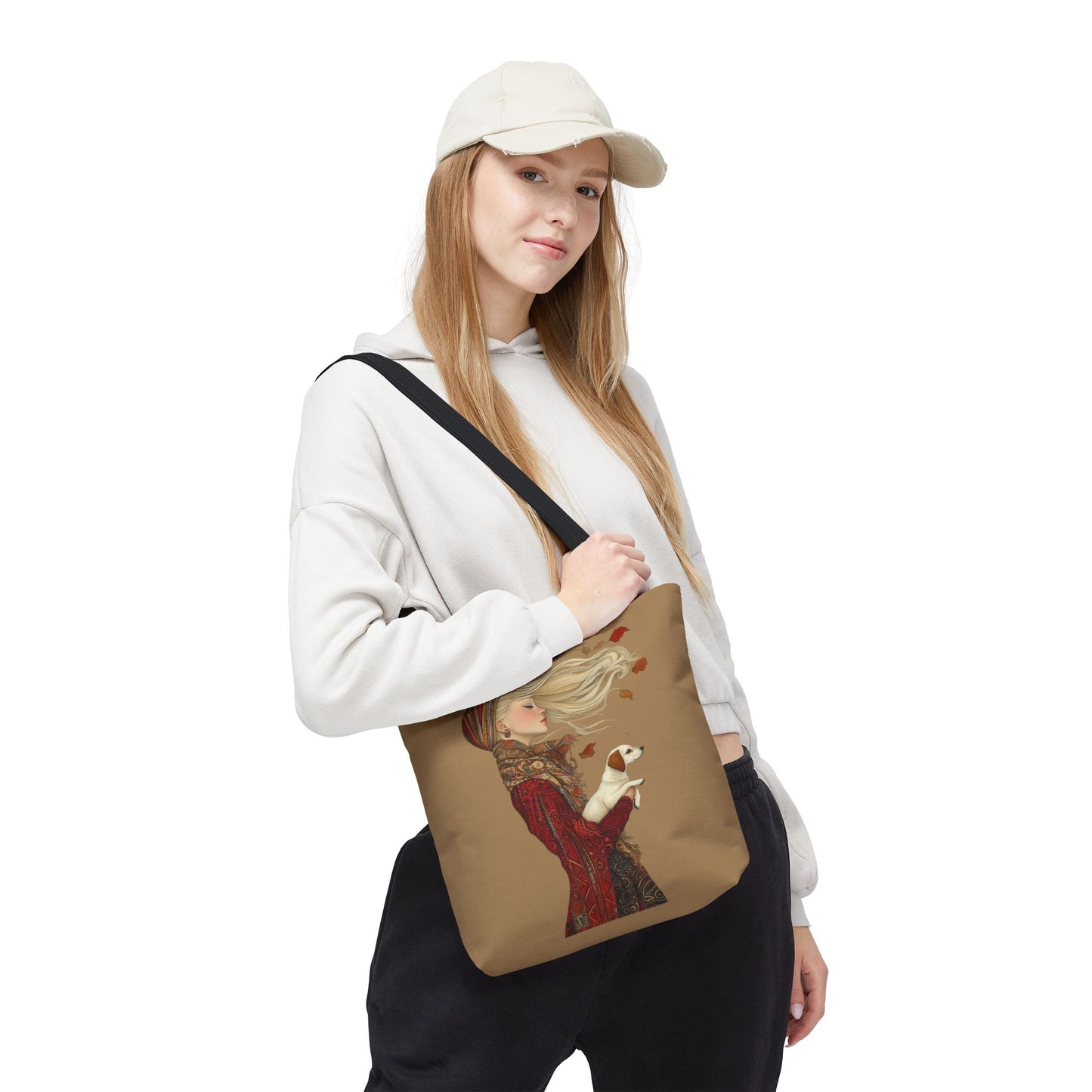 Amelia And Her Dog Tote (Tan)