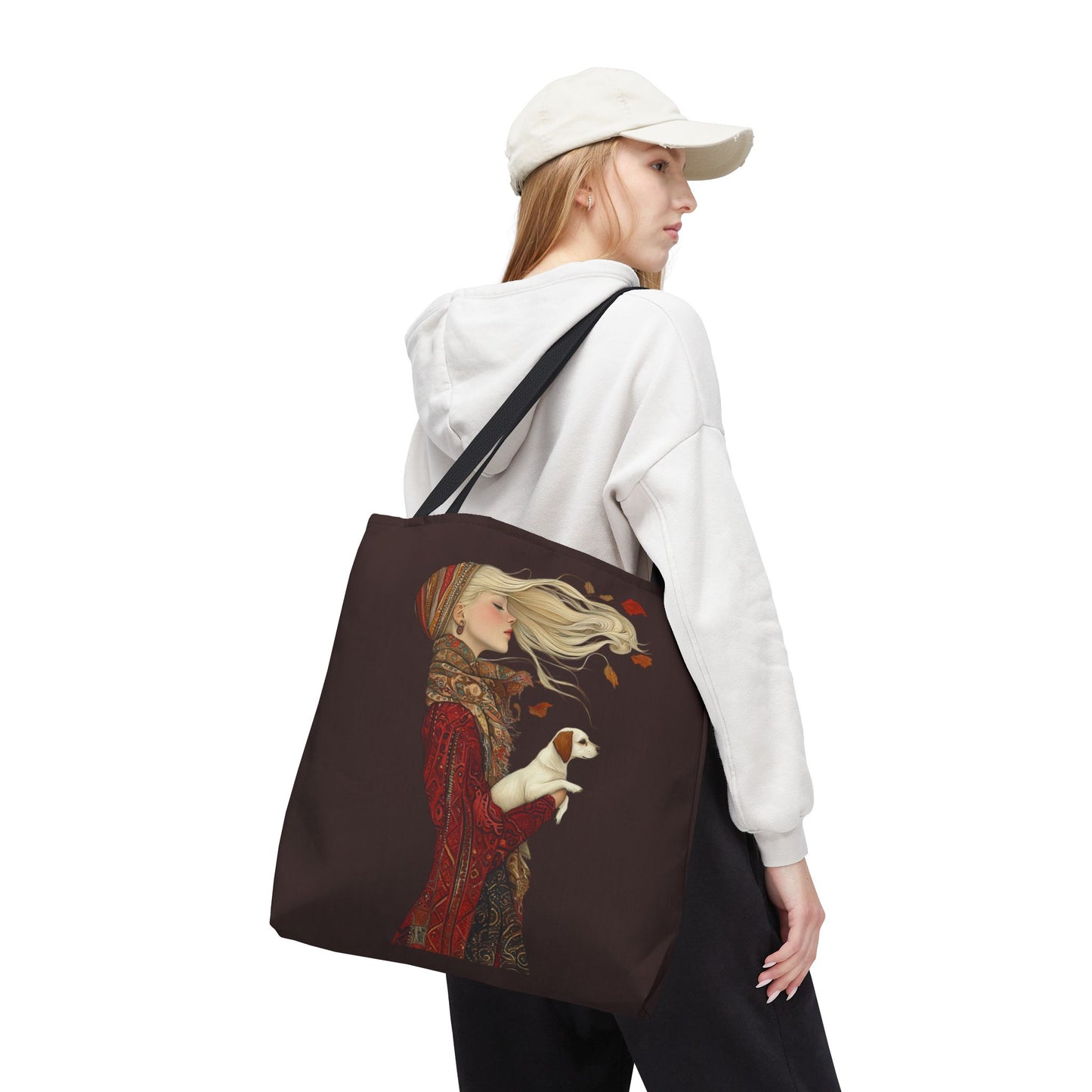 Amelia And Her Dog Tote (Dark Brown)