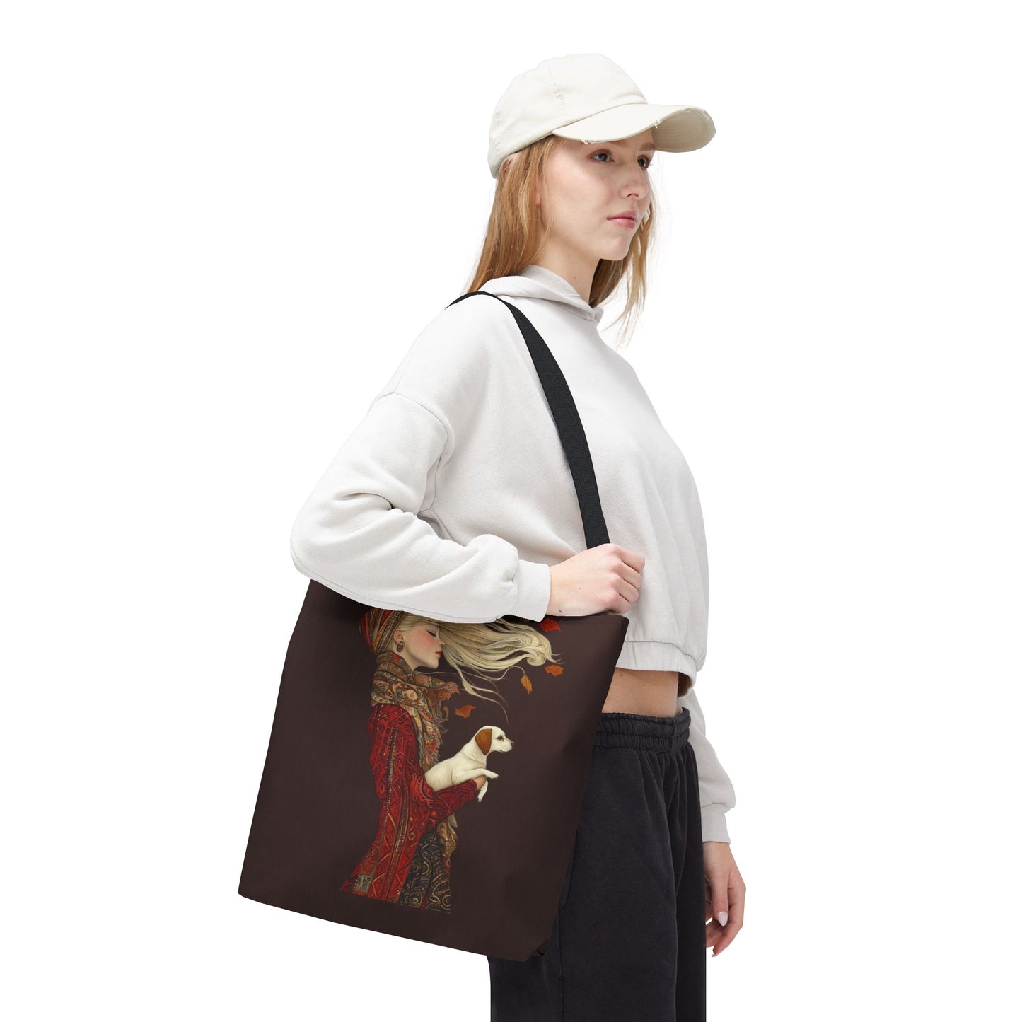 Amelia And Her Dog Tote (Dark Brown)