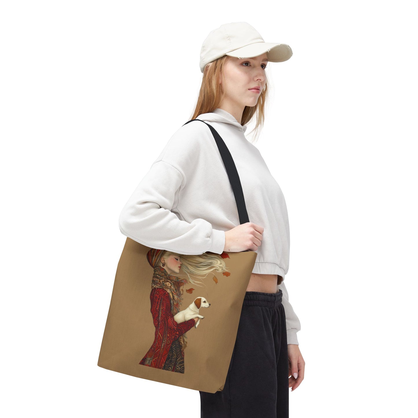 Amelia And Her Dog Tote (Tan)