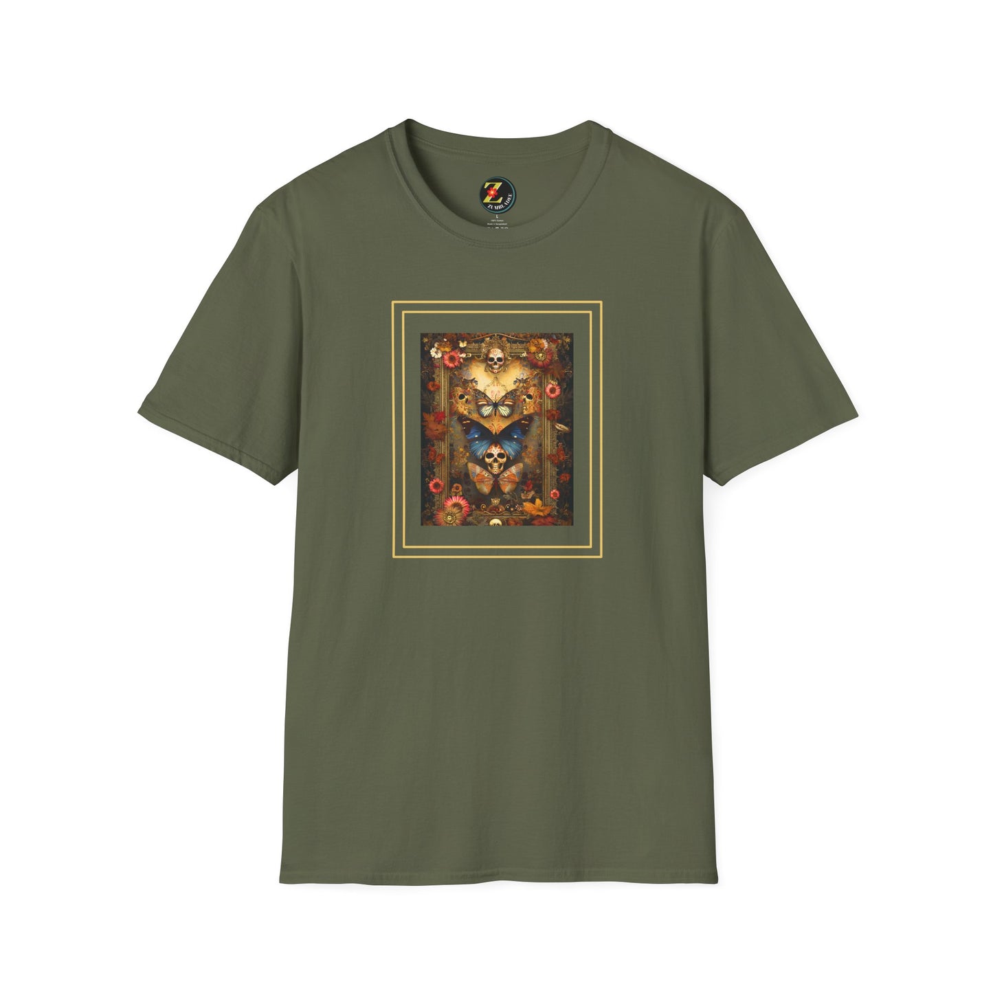 Day of the Dead/Halloween Skulls & Butterflies Artistic Tshirt