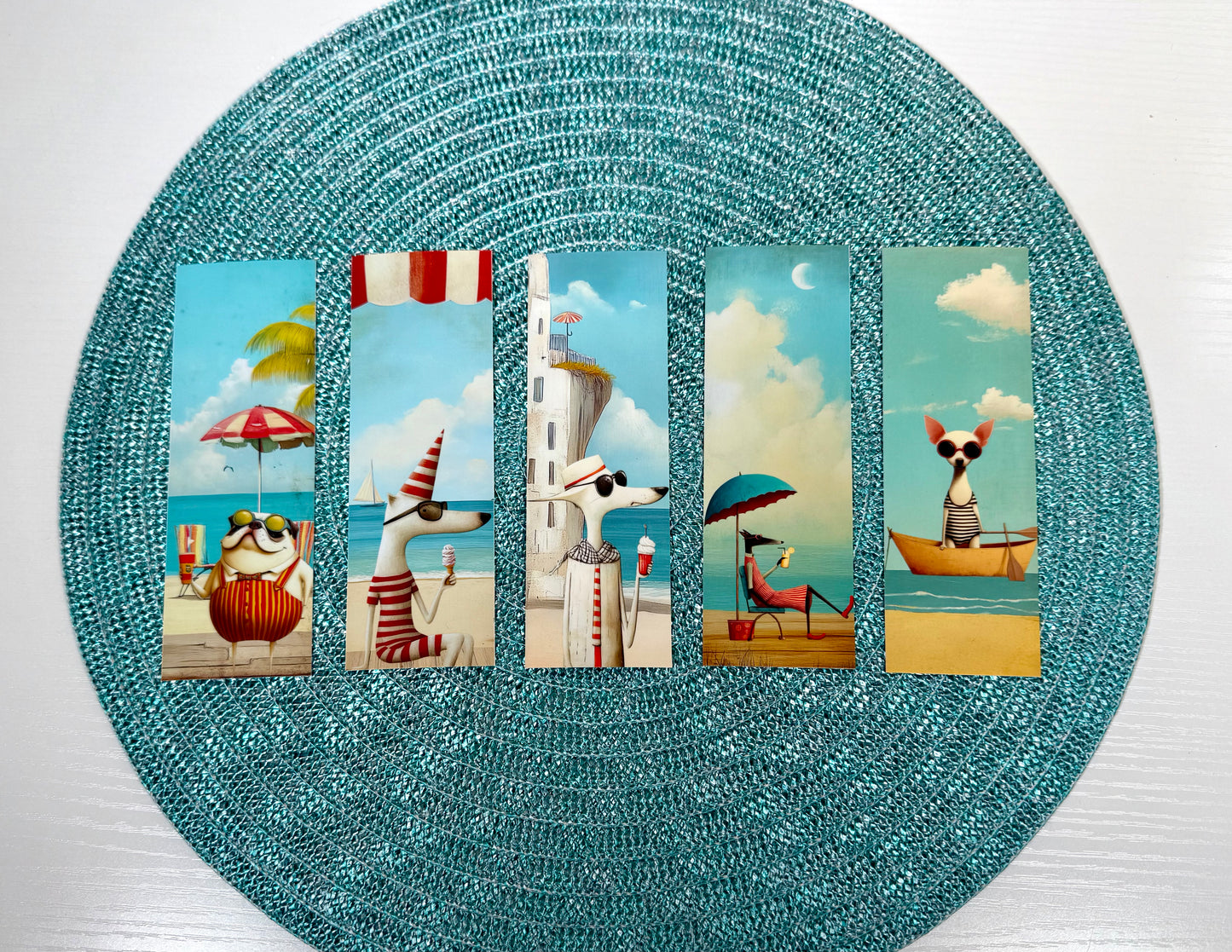 Set of 5 for $14 - Dog Days of Summer Traditional Bookmarks