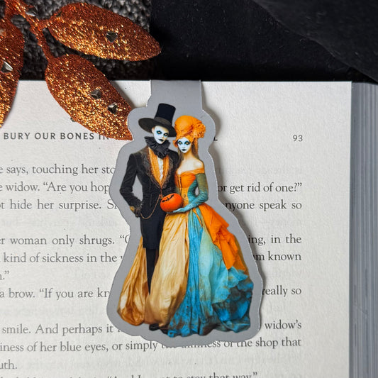Selene & Mortimer Creepy Halloween Couple Magnetic Bookmark