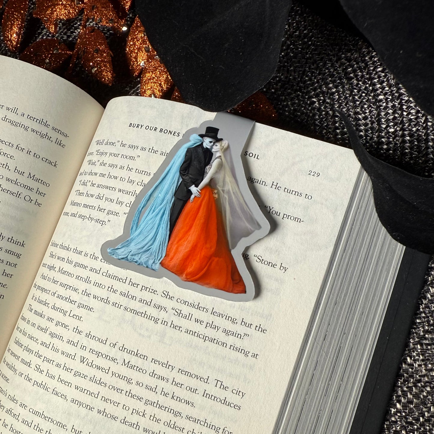 Thalia & Caliban Halloween Creepy Couples Magnetic Bookmark