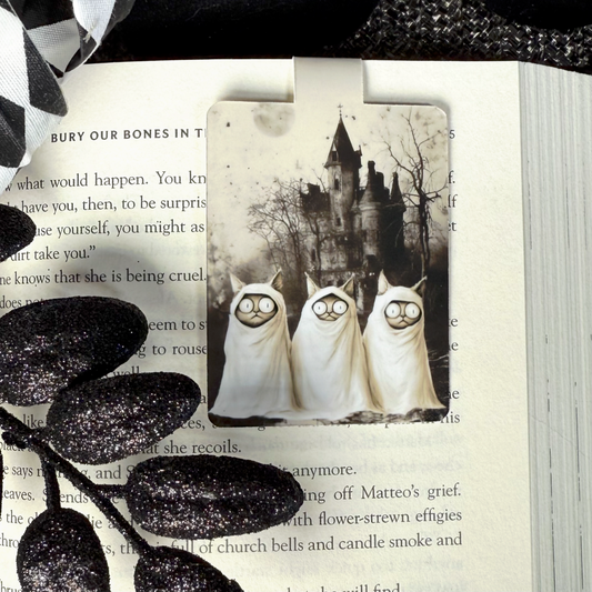 Curiosity-Killed-the-Cats 'Scaredy-Cat" Animal Ghosts Halloween Magnetic Bookmark