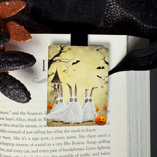 Three ShortHares 'Scaredy Cat' Animal Ghosts Halloween Magnetic Bookmark