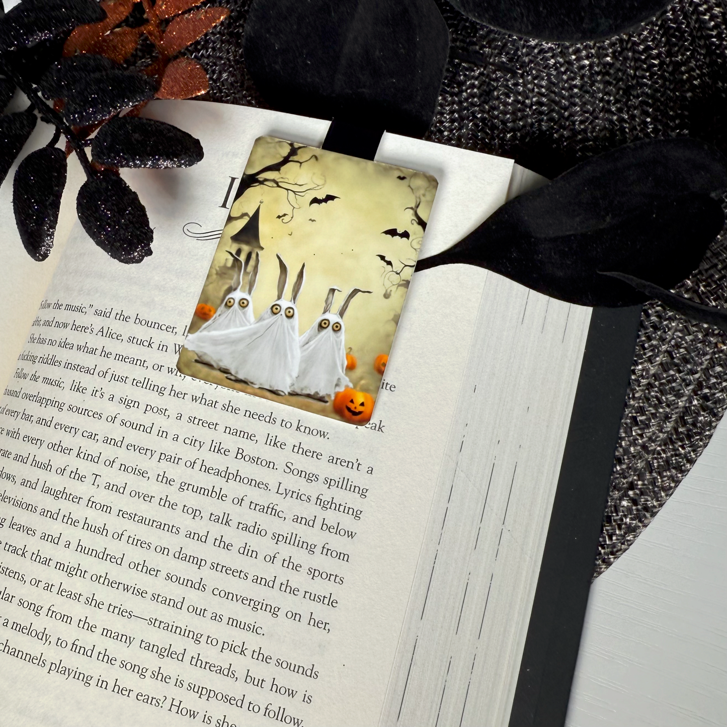Three ShortHares 'Scaredy Cat' Animal Ghosts Halloween Magnetic Bookmark