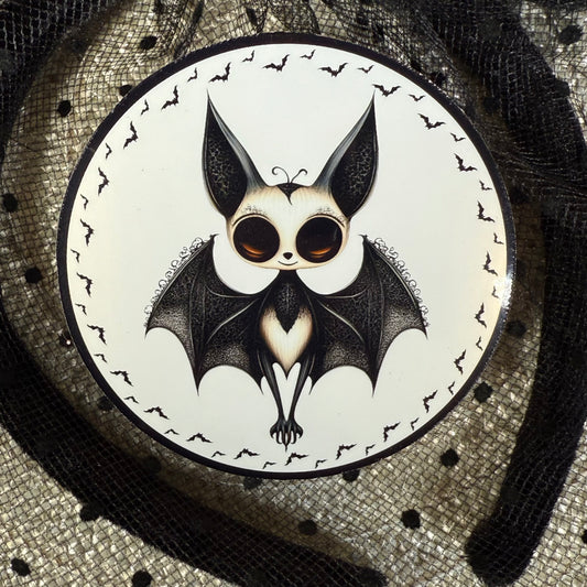 Barrett Bat, 3" Glossy/Pearlescent Halloween Goth Bat Sticker