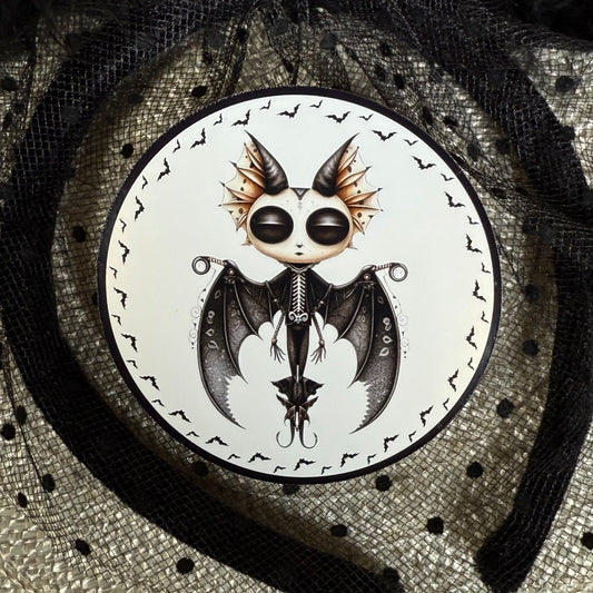 Blake Bat, 3" Glossy/Pearlescent Halloween Goth Bat Sticker