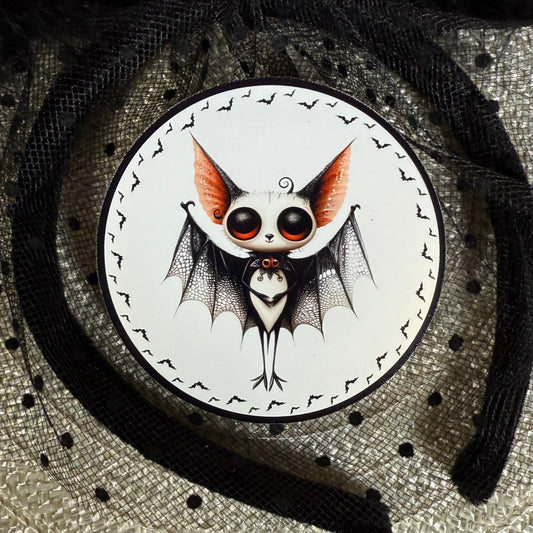 Bentley Bat, 3" Glossy/Pearlescent Halloween Goth Bat Sticker