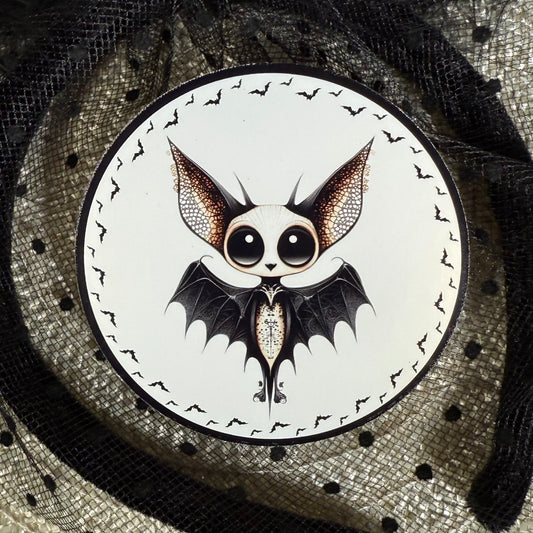 Bryce Bat, 3" Glossy/Pearlescent Halloween Goth Bat Sticker