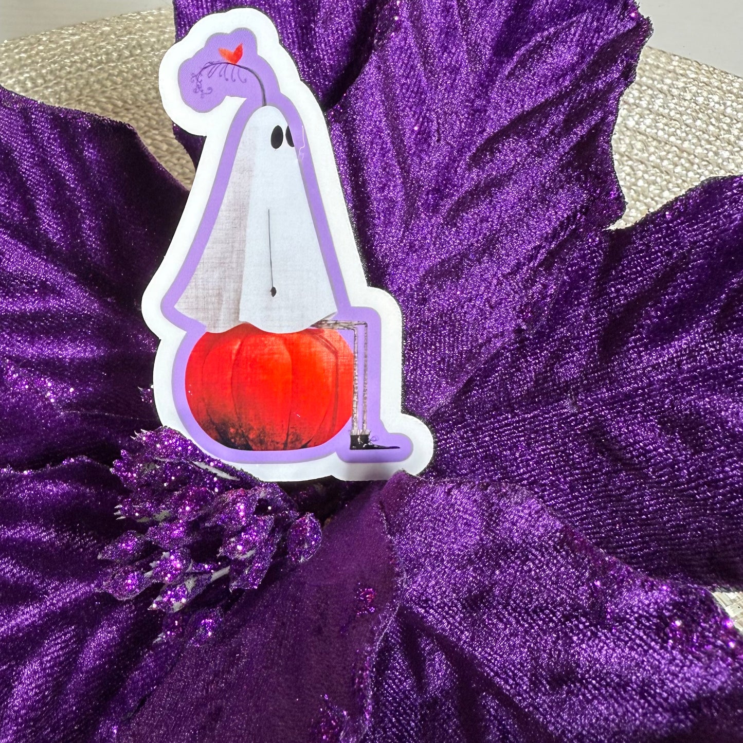 Gemma Ghost, 3" Cute Halloween Ghost Vinyl Sticker