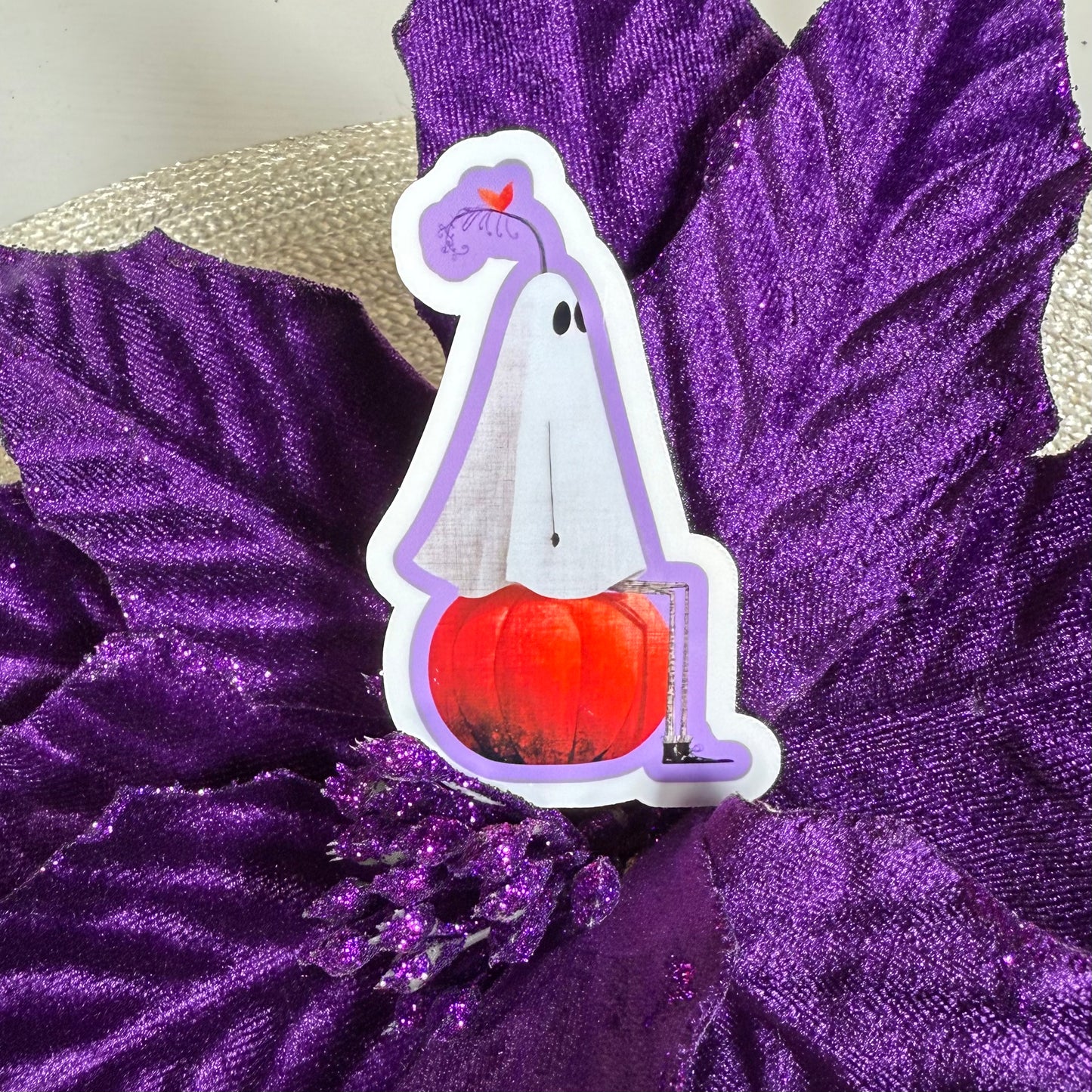 Gemma Ghost, 3" Cute Halloween Ghost Vinyl Sticker