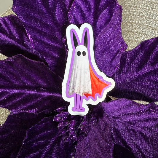 Super Ghost, 3" Cute Halloween Ghost Vinyl Sticker